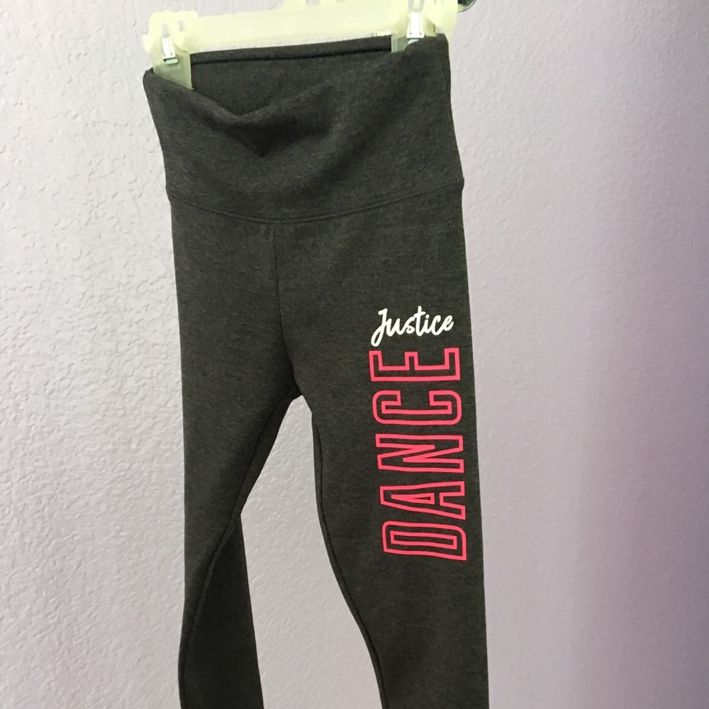 Justice Dance Leggings in Gray with Pink accent